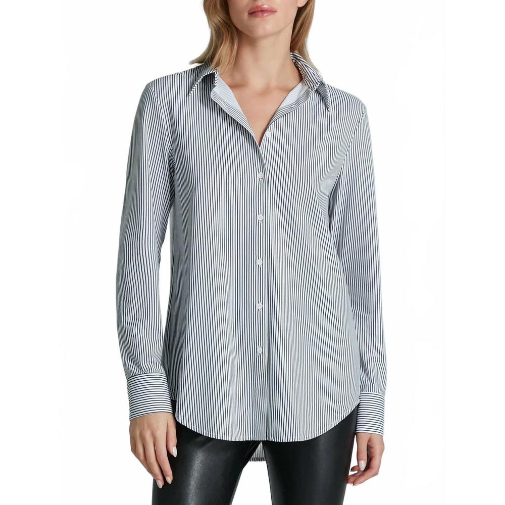 NEW COMMANDO classic oversized button down shirt in black & white stripes